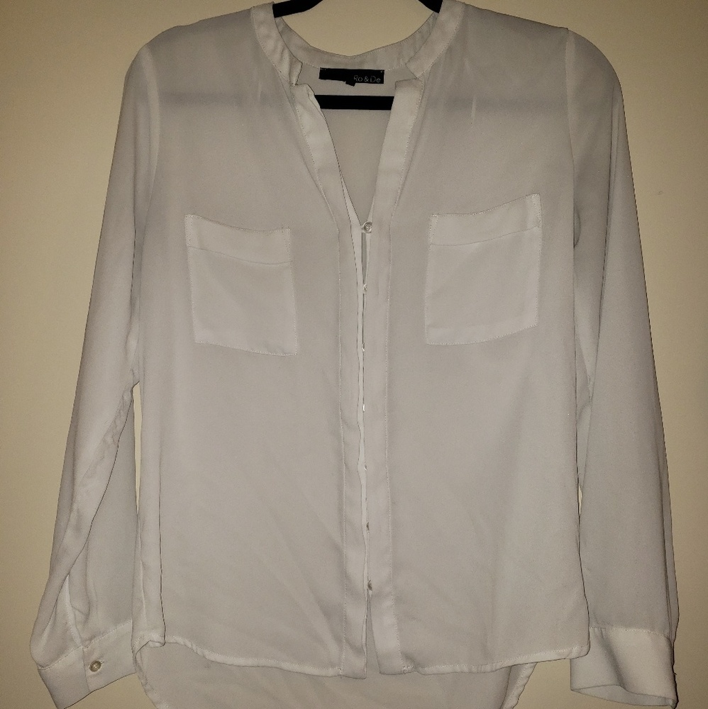 White flowy dress shirt
